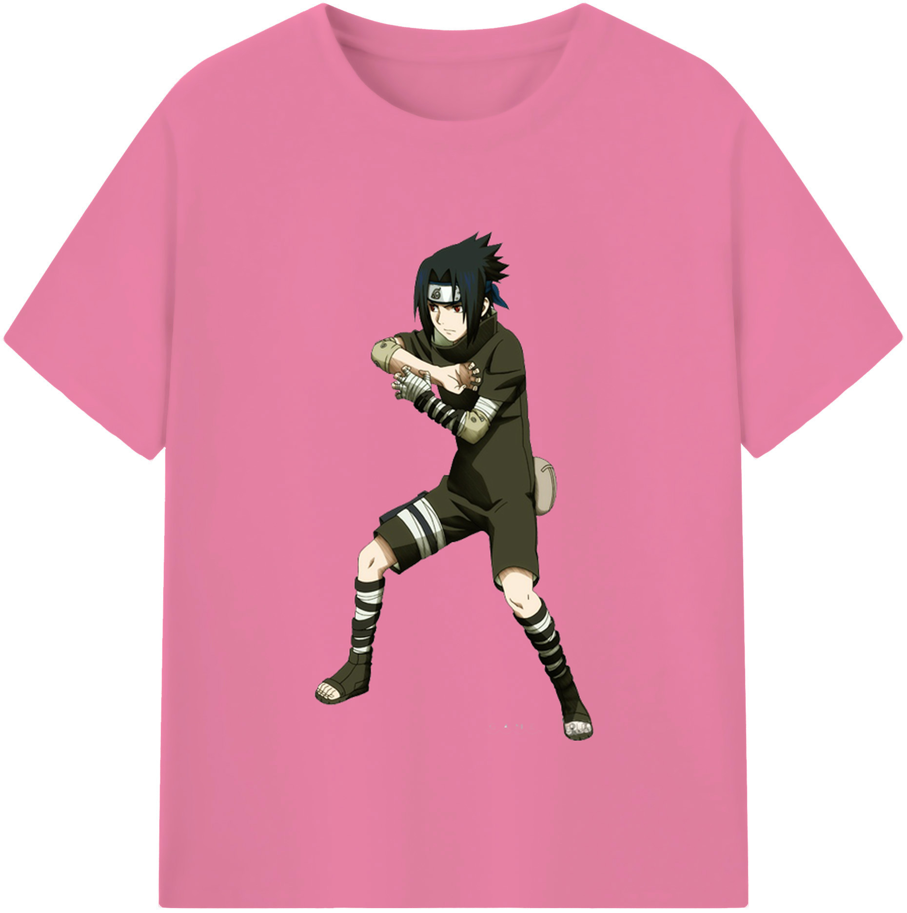 （画像用） NARUTO -ナルト- うちは サスケ Uchiha Sasuke 綿100％半袖Tシャツ（フロントプリント）
